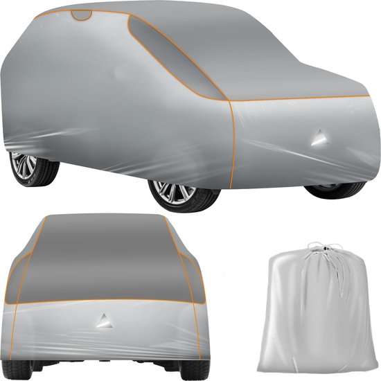 tectake® Auto beschermhoes hagelbescherming met schuimrubberen inzetstuk waterdicht ademend 571x 203x 120cm SUV / VAN Grijs