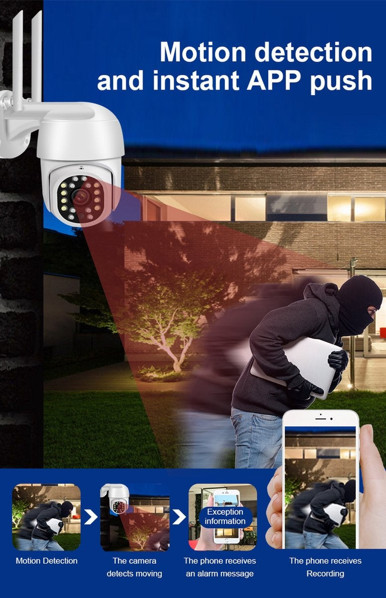 Fuegobird  Y17  Smart Waterdichtheid IP66 IP camera - buiten - draai- en kantelbaar - Ondersteuning 2.4G/5G WIFI - 3MP - PTZ IP Camera