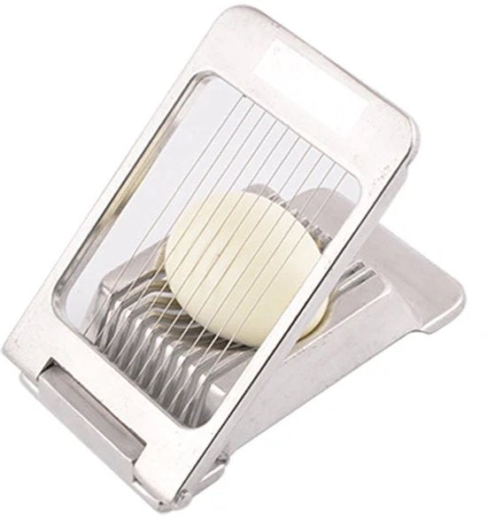TTD® RVS Eiersnijder Natuurlijk – Eiersnijder van Roestvrij staal met Aluminium Draad voor Perfecte Eiplakjes