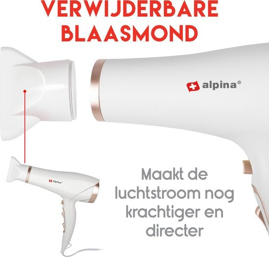 alpina Fohn - Haardroger - 2300W - Coolshot - Wit/ Rosé