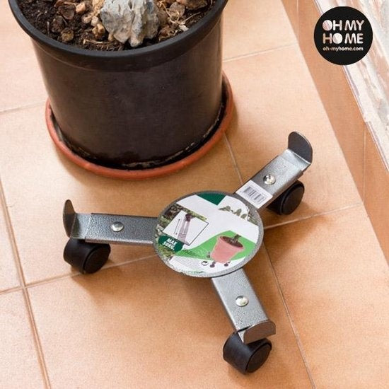 Oh My Home Metalen Houder met Wieltjes voor Bloempotten