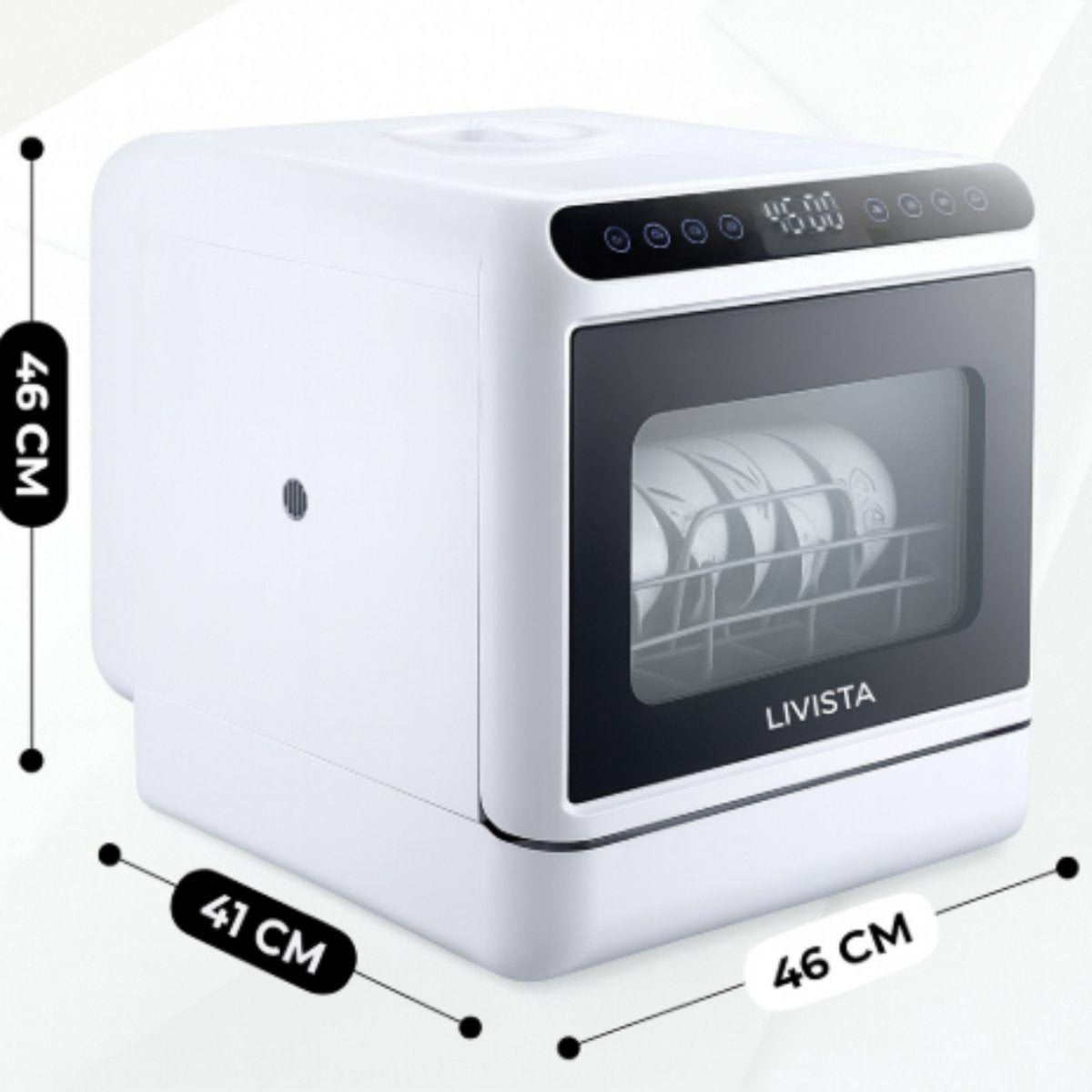 Livista Mini Vaatwasser - 4 Couverts - 46 x 41 x 46 cm - Digitaal Display