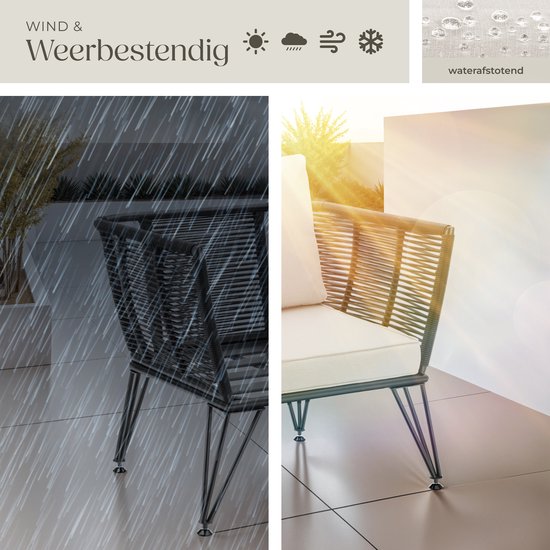tectake® 2-delige Set Tuin Lounge fauteuils Sundo in Rope-Design – Comfort en Stijl - loungestoelen