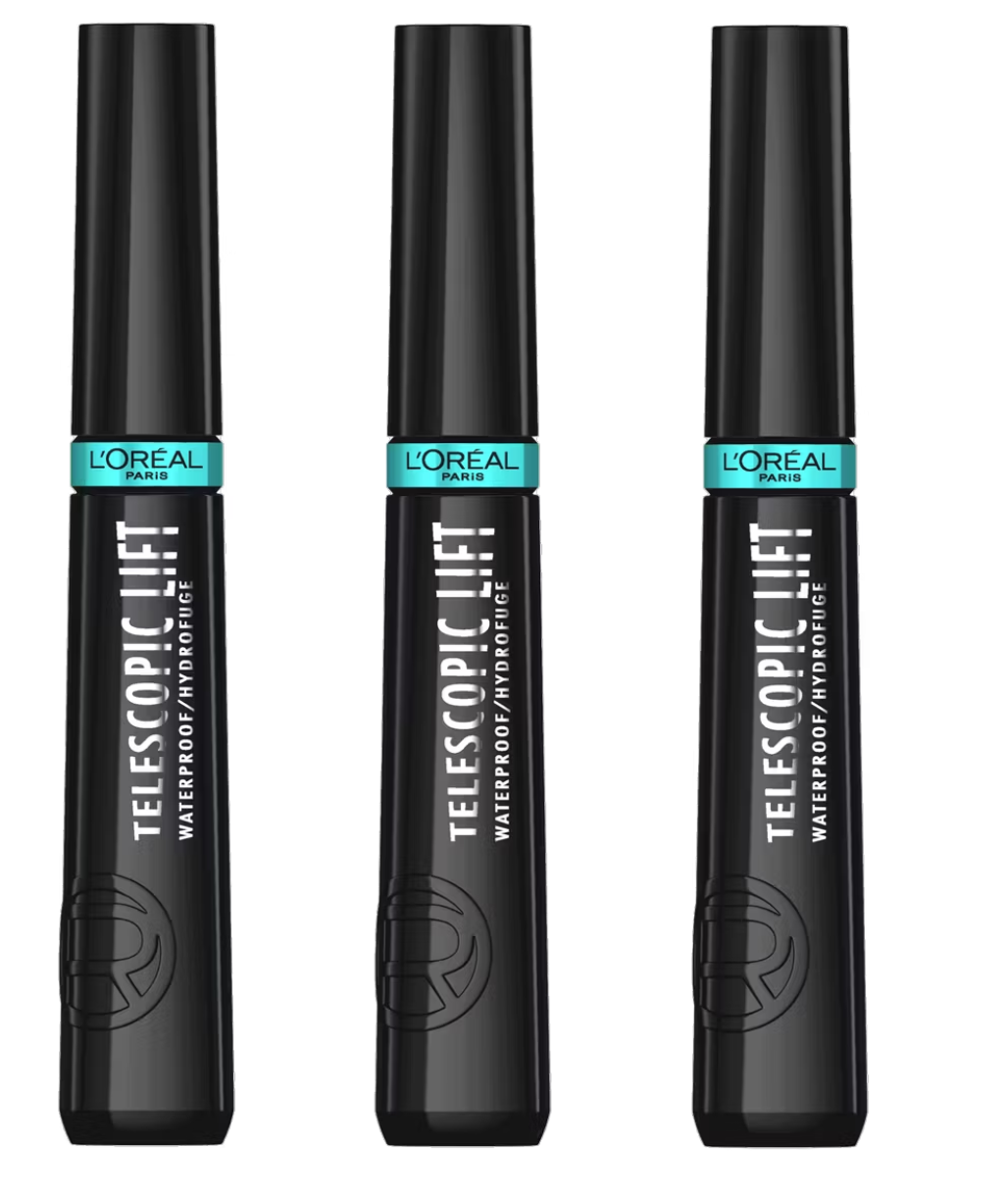 L'Oréal Paris Telescopic Lift Mascara Waterproof Black | Volume & Lengte | 3 Stuks
