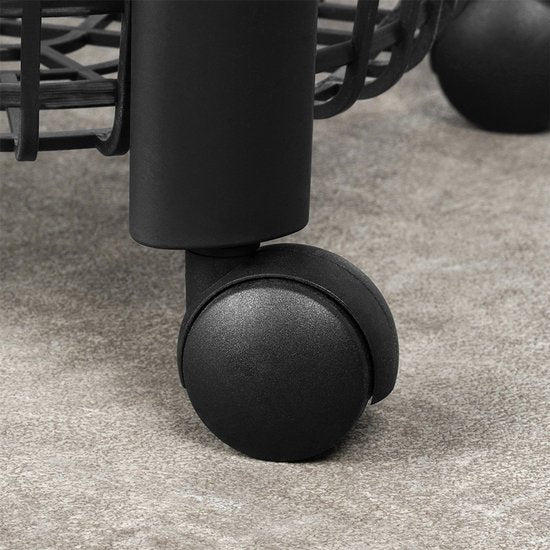 Excellent Houseware Keukentrolley Zwart - 4 Laags Opbergsysteem - 46,5 x 26 x 80 cm