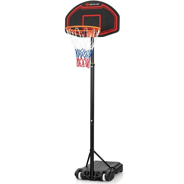 Coast Basketbalstandaard - Hoogte Versetlbaar - 192cm-247cm - Zwart/Rood