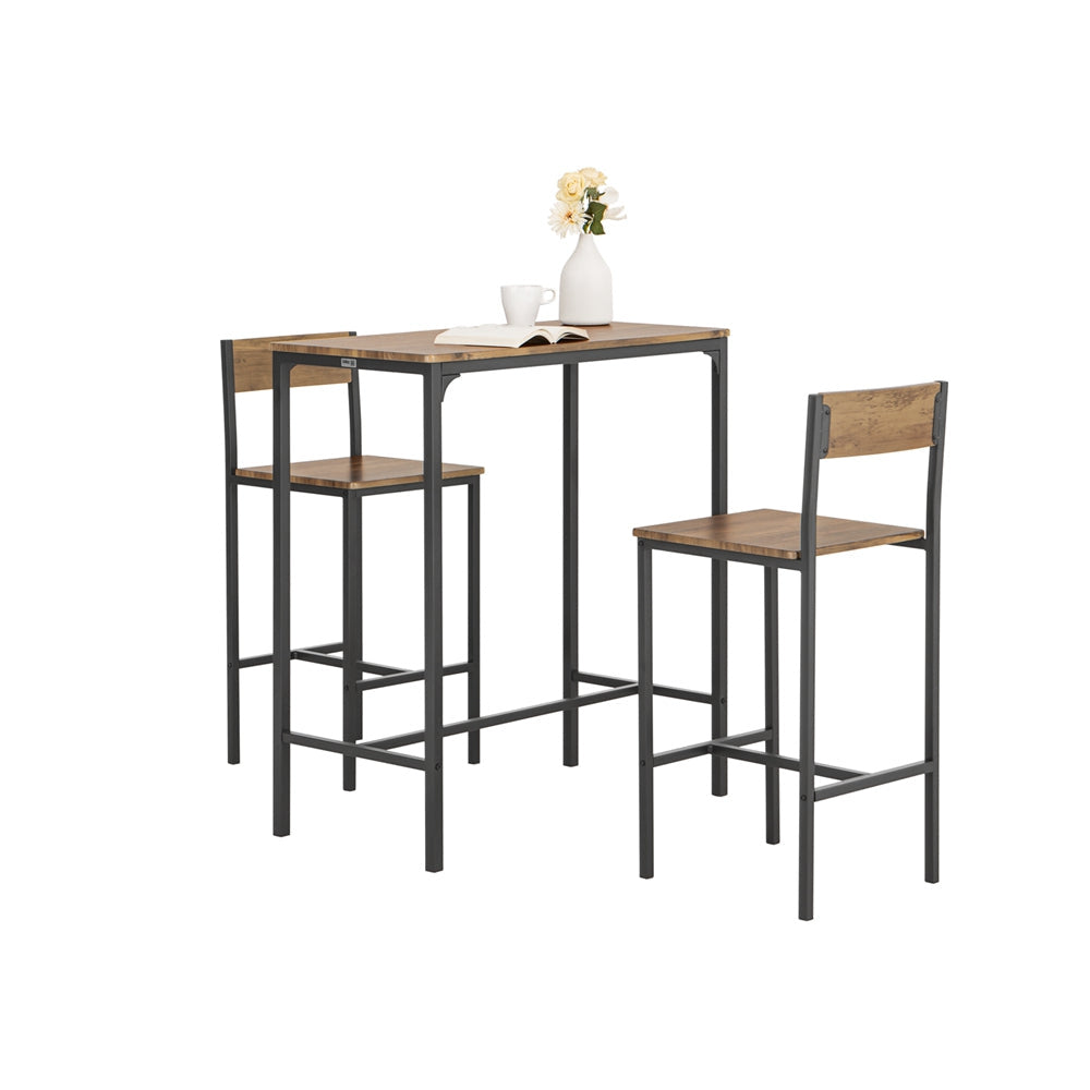SoBuy OGT03-XL Bistrotafel met 2 krukken - Industrieel - 3-Delig set