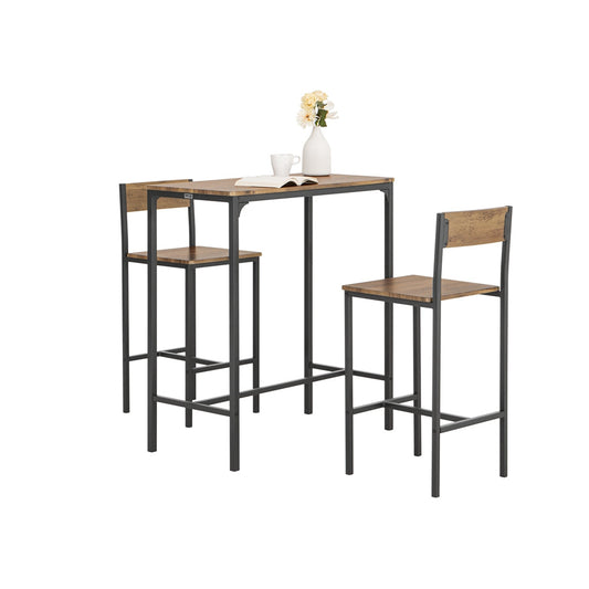 SoBuy OGT03-XL Bistrotafel met 2 krukken - Industrieel - 3-Delig set