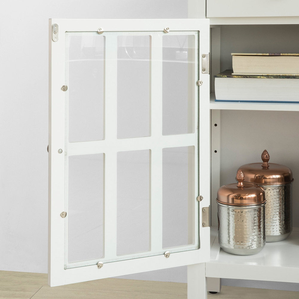 SoBuy FSB23-W Keukenkast met 2 Laden en 2 Deuren - Wit - 80x80x34 cm - Landelijk