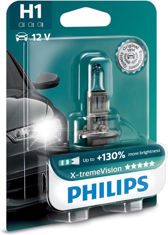 Philips X-tremeVision H1 55W 12V – Halogeen Koplamp Lamp – Meer Licht