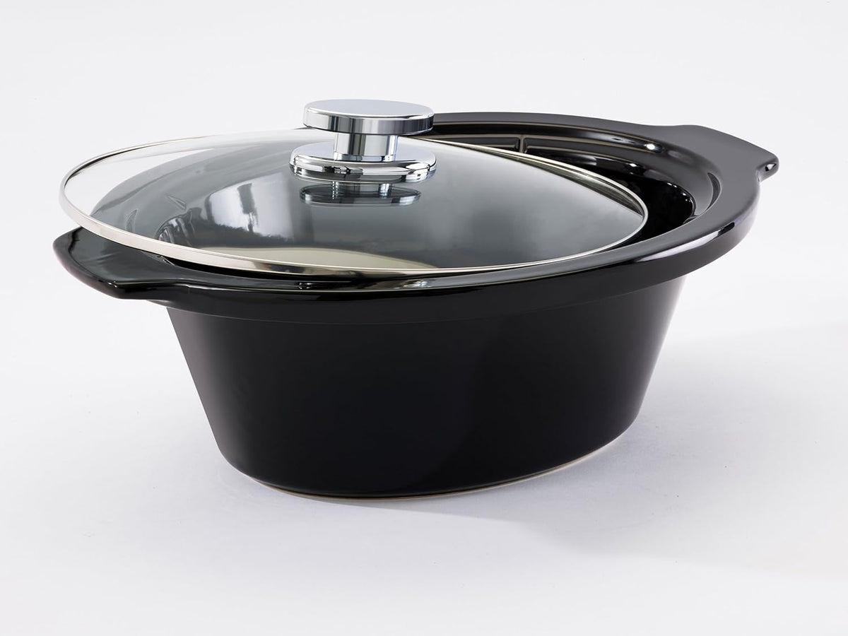 FRITEL Slow Cooker SC 2090 3,3L – 150W – 1-4 Personen – Keramische Pot – Zwart/Chroom – 26 × 35,5 × 23 cm