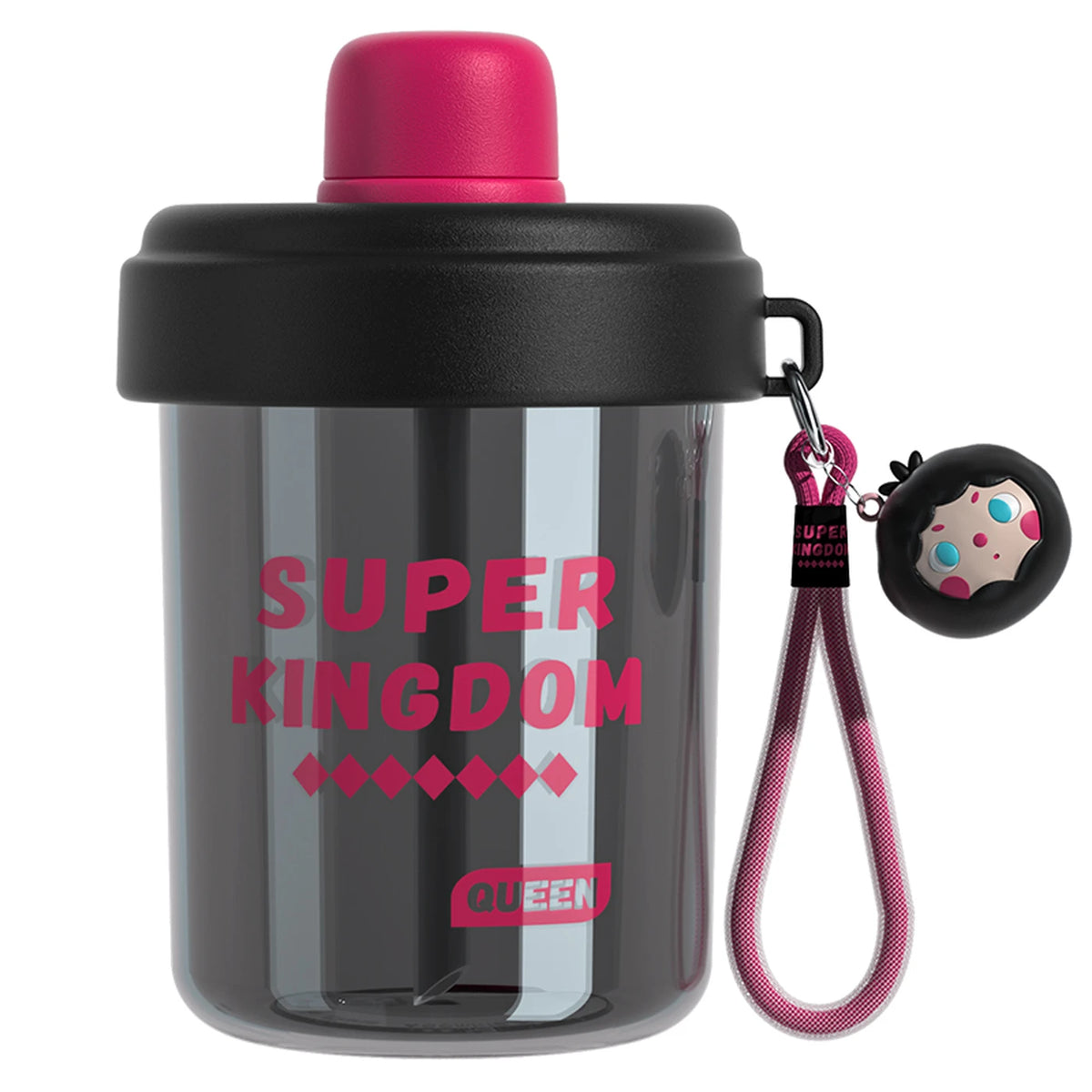 COOKER KING Bobo Dubbelwandig Drinkglas - 520 ml - Kunststof - Zwart - roze