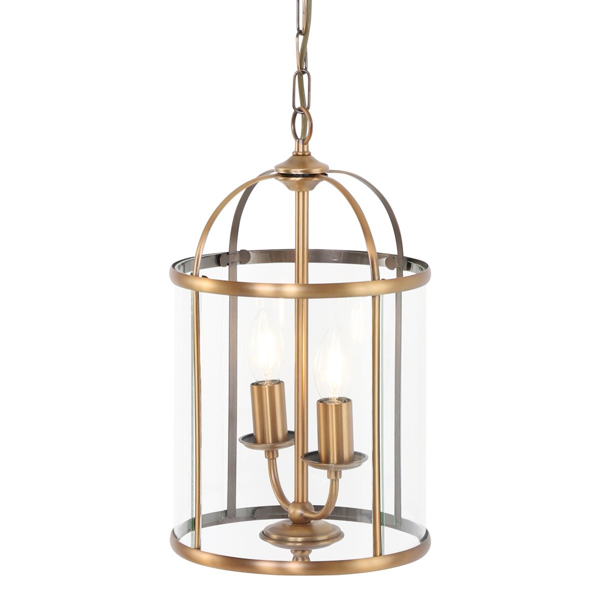 Hanglamp Pimpernel 5971BR Brons Ø23 cm Klassiek Lantaarn van Steinhauer, Hoogte instelbaar, Glas en Metaal, Voor binnengebruik