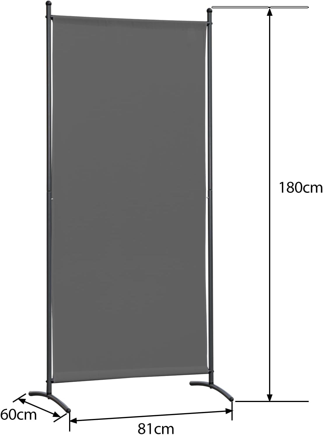 Angel Living Paravent – 1-delig Kamerscherm & Ruimteverdeler – Inkijkbescherming voor Kantoor, Balkon, Slaapkamer & Tuin – Grijs – 80 x 180 cm