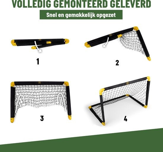 Umbro Voetbaldoel - Voetbalgoal 90 x 59 x 61 cm - Voetbal Goal Opvouwbaar - Makkelijk op te Bergen - Voetbal Training Doel voor Kinderen en Volwassenen - Kunststof - Zwart/ Geel
