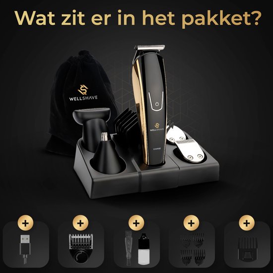 Wellshave 5 in 1 Baardtrimmer Mannen Pro - Trimmer Baard en Lichaam