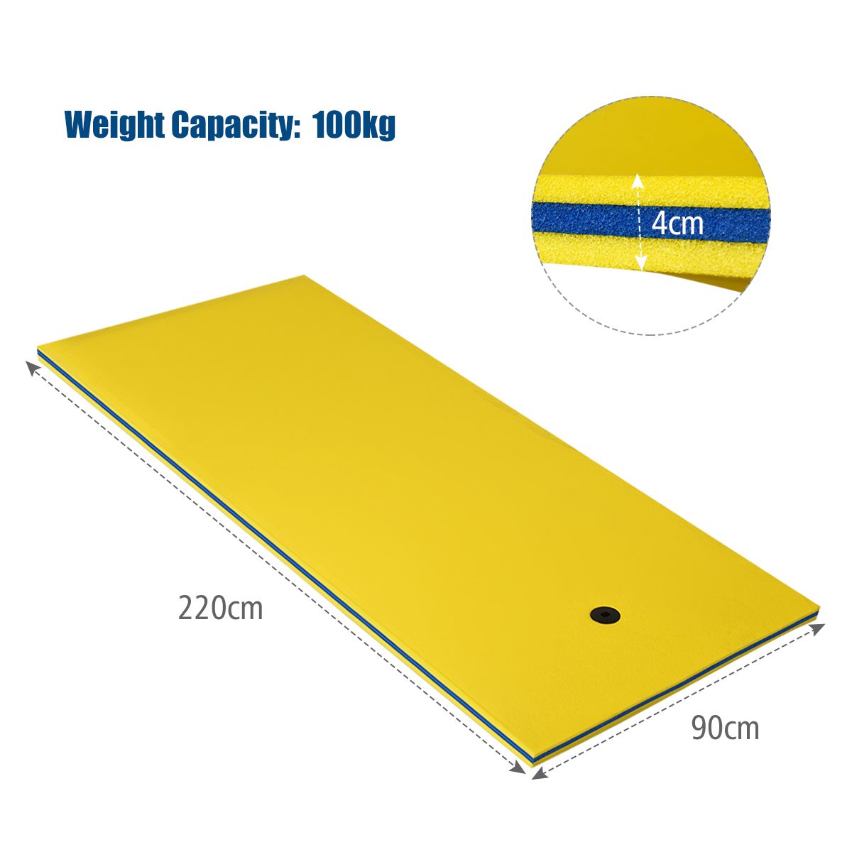 Coast Watermat Drijvende Foam Mat XPE - 220 x 90 x 4 cm - Geel