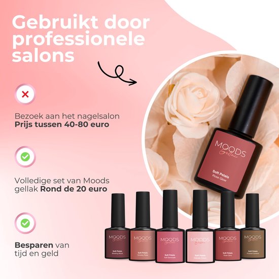 Moods Gellac 6-delige Set - Gellak Starterspakket - Gel Nagellak - 8ML - Soft Petals - Gellac - Nagels - Chique Kleuren