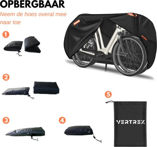 Vertrex Universele Fietshoes - Ultra Sterk & Waterdicht Oxford - Geschikt voor 1 tot 2 Fietsen - Inclusief Opbergtas