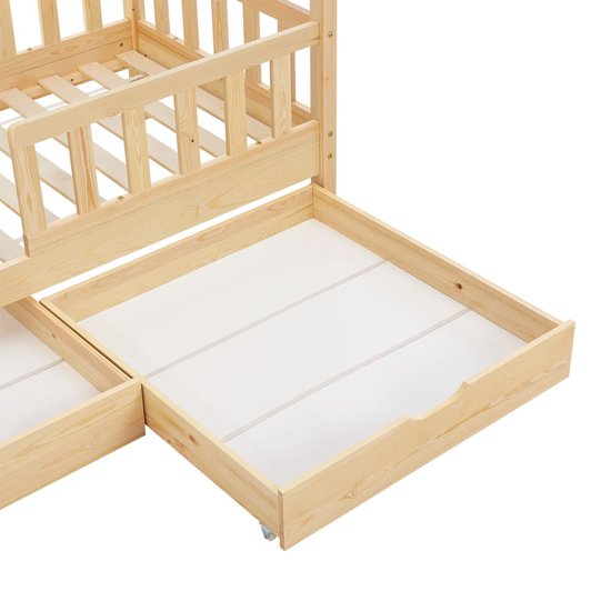 Kinderbed Marli - 90 x 200 cm - Houtkleur - Incl. bedlades