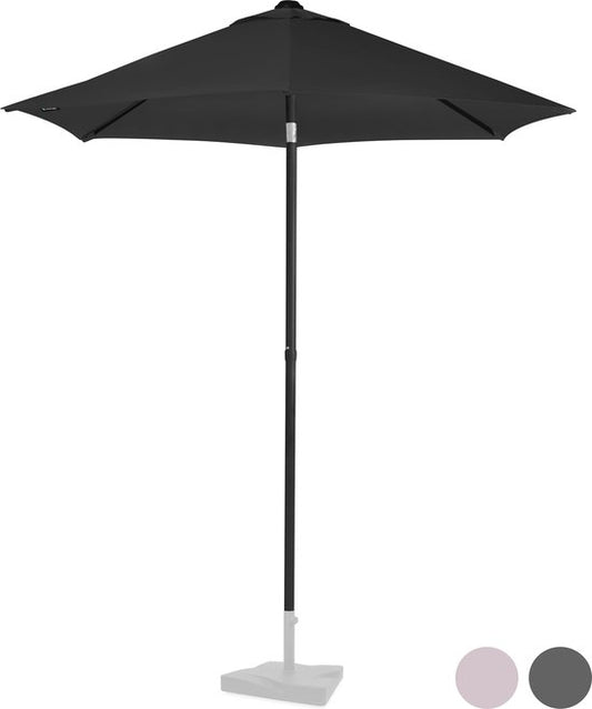 VONROC Premium Parasol Torbole – Ø200cm - Duurzame stokparasol – UV werend doek - Antra-ciet/Zwart – Incl. beschermhoes