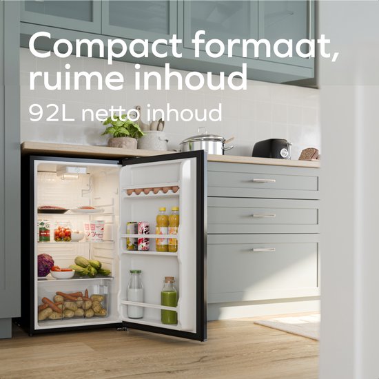 KitchenBrothers Koelkast - 92L - Tafelmodel - IJskast - Frigo - Vrijstaand - Zwart