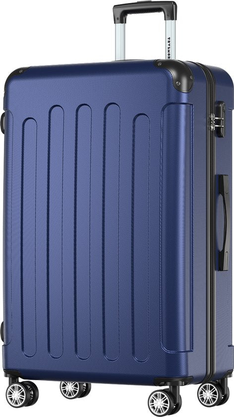 TRVLMORE Reiskoffer 110L – Hardcase ABS – 360° Wielen – 3-Cijferig Slot – Donkerblauw