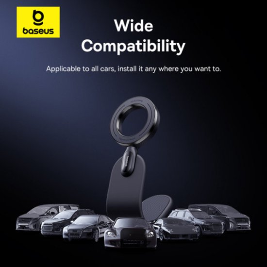 Baseus C02 Go - Magnetische Dashboard Telefoonhouder Auto - Compatibel met MagSafe - Buigbaar - Verstelbaar - Zwart