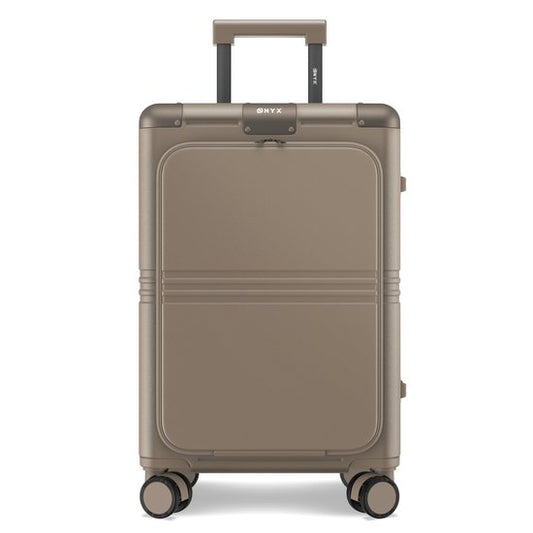 ONYX Hybrid Pro Handbagage Koffer met Voorvak 38 Liter - Gerecycled Polycarbonaat en Ritsloos Design - Reiskoffer met TSA slot en Spinner wielen - Lichtgewicht Trolley met Laptopvak - Desert Clay