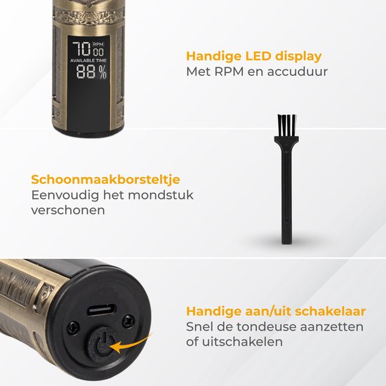 Nuvance - Tondeuse Mannen - LED Display - Incl Opzetstukken - Baardtrimmer en Trimmer Mannen - Usb C Oplaadbaar - Clipper