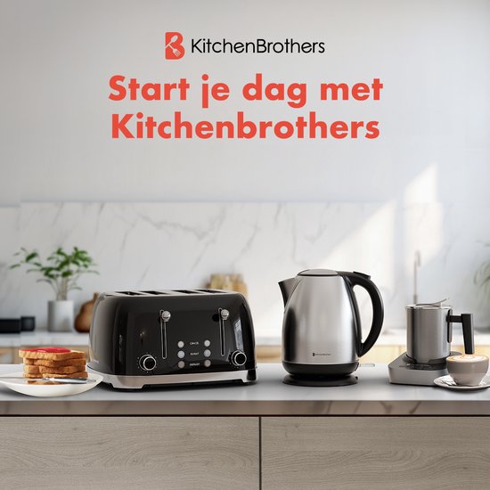 KitchenBrothers Waterkoker - Elektrisch - 1,7L - Met Kalkfilter - RVS