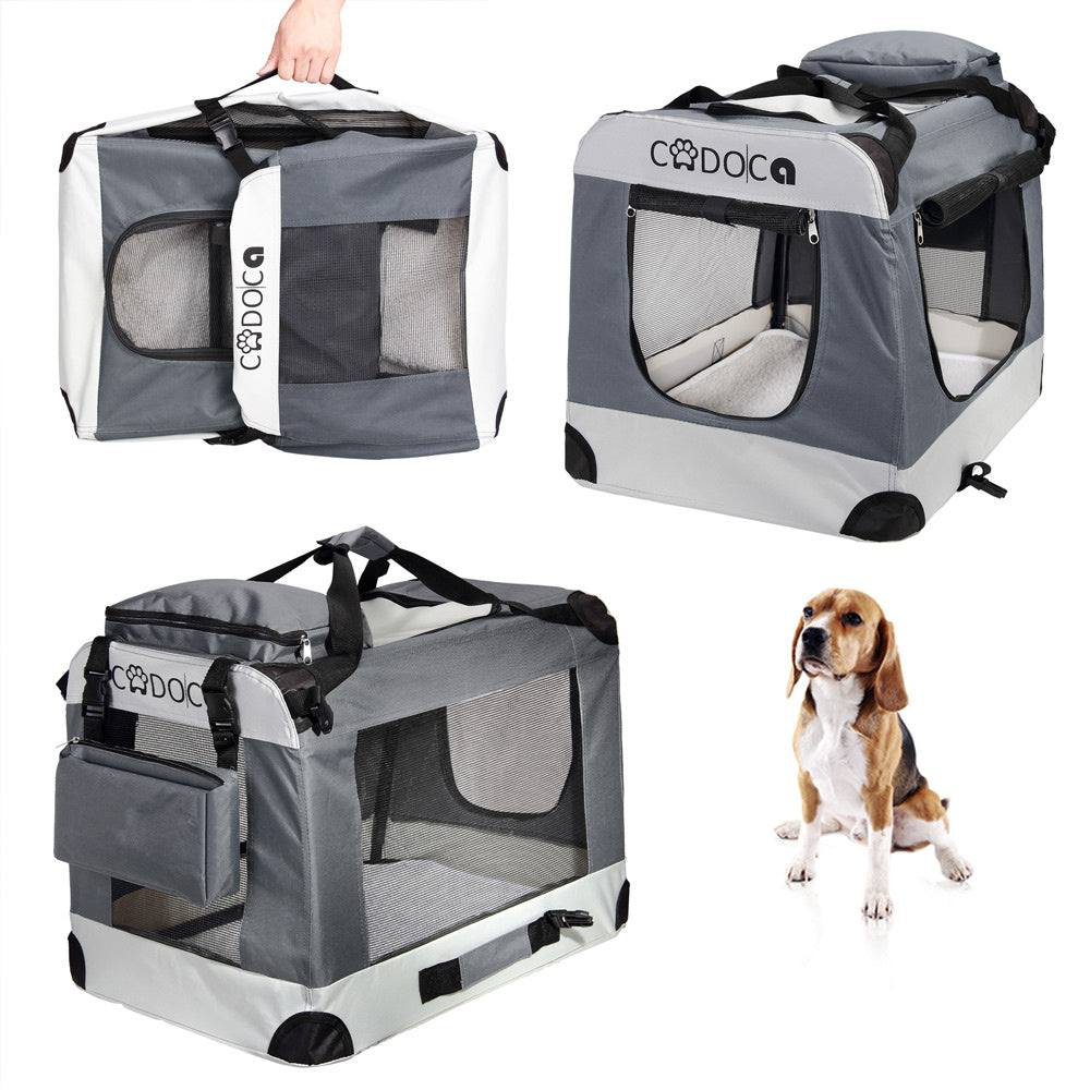 Cadoca Honden & Katten Reisbench XXL - 90x59x65cm - Grijs
