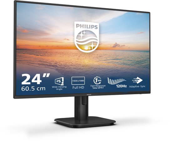 Philips 24E1N1100A - Full HD IPS Monitor - 120hz - Speakers - 24 inch