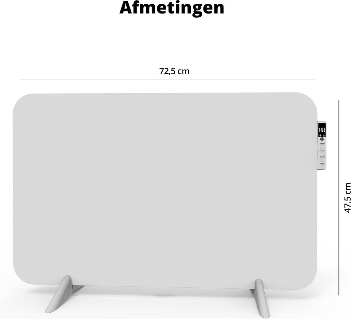 FlinQ Slimme Verwarmingspaneel - Infrarood -  450 W - 12 m² - Incl. Thermostaat - 45 x 72,5 x 2,8 cm. -Wit