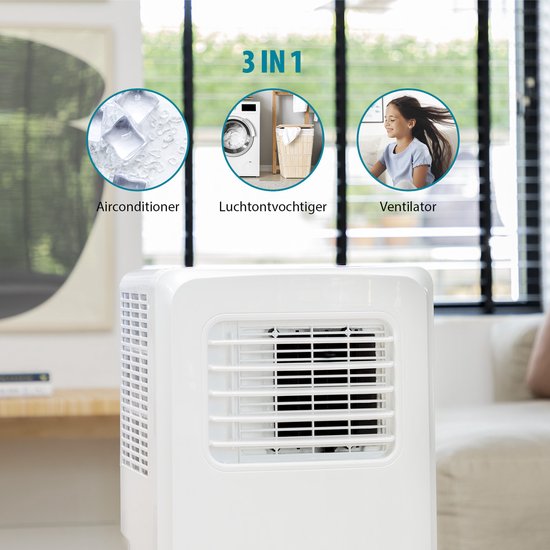 Tristar Mobiele Airco - 3-in-1 - Ontvochtiger - 7000 BTU - 25 m² - Wit