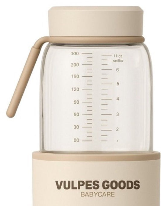 Vulpes Goods® – Babycare Flessenwarmer Elite – 330 ml & 5 Temperatuurstanden – Voorzien Van 13.500 Mah Accu En Geheugenfunctie – Voor Onderweg En Nachtvoedingen – Crème Glas En Kunststof