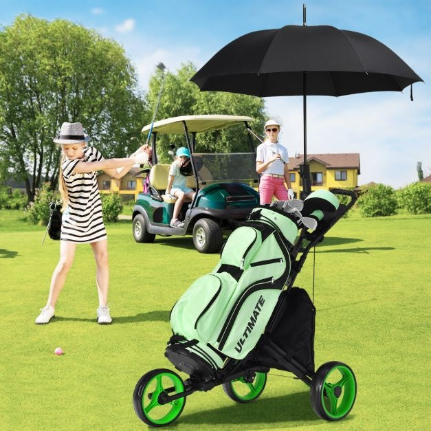 3 Wielen Golf Duwkar Snel Vouwen Golf Lopend Duwkar Golftas Houder Golftrolley voor Golfclubs Golftrolley