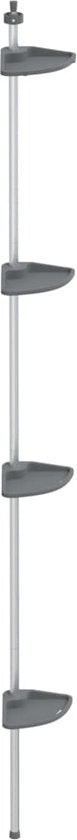 vidaXL - Doucherekje - 4-laags - telescopisch - hoekmodel - aluminium - zilver