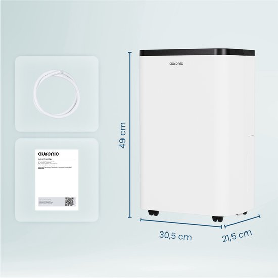 Auronic Luchtontvochtiger - Compact Pro Plus - 20L - Vochtvreter voor in Huis - Wit
