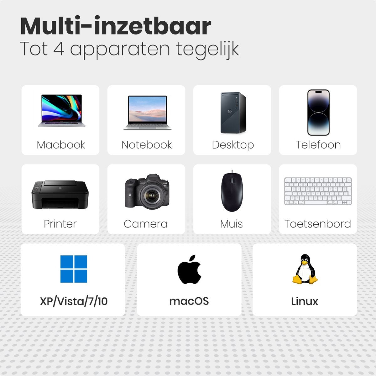 Auronic USB Hub 3.0 - USB Splitter met 4 Poorten - met Voeding - 5 GBPs - Led Indicatie - Zwart