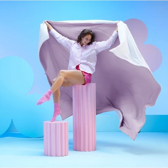 Cloudpillo Koeldeken - Cooling Deken 200x200 cm - Soft Lilac - Dubbelzijdig Verkoelend - Zomerdekbed Zonder Overtrek - Altijd Koel Slapen