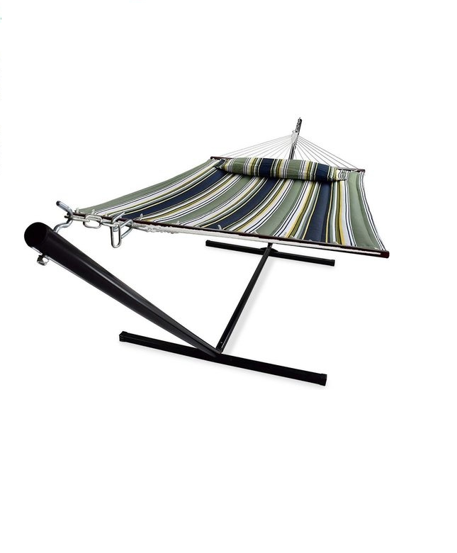 Vita5 Hangmat met Standaard en Spreidstok – 2 Persoons – Afneembaar kussen – uv-bestendig – Blauw