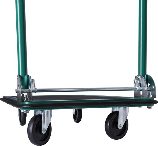 VONROC - TT502XX Plateauwagen – Opvouwbaar – max. 150kg - 73x47x82 cm - Groen