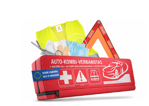 HELDENWERK Auto combitas (3 in 1) volgens de huidige norm 2026 - incl. gevarendriehoek, veiligheidsvest - verbanddoos gevarendriehoek set verbanddoos auto DIN 13164:2022 (conform het Duitse verkeer)