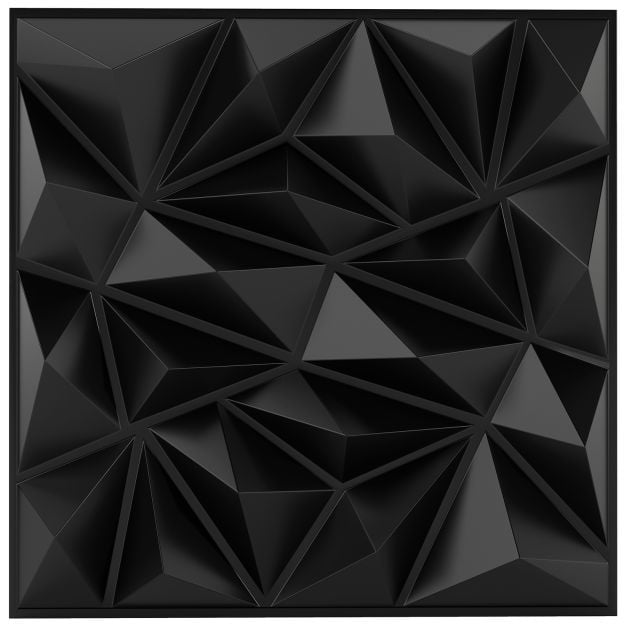 Coast 3D Wandpanelen Diamant – 40 Stuks van 50 x 50 cm – 10 m² – Zwart