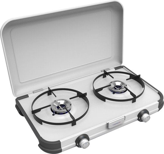 Campingaz Camping Kitchen 2 CV Camping kooktoestel - kooktoestel 2 pits - 2x 2000 Watt - zilvergrijs
