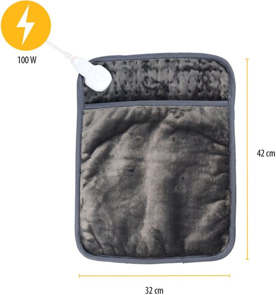Tristar BW-4771 Elektrische Hand- en Voetwarmer – 6 Warmtestanden – Wasbaar – 42x32cm – Fleece – Automatische Uitschakeling - Grijs