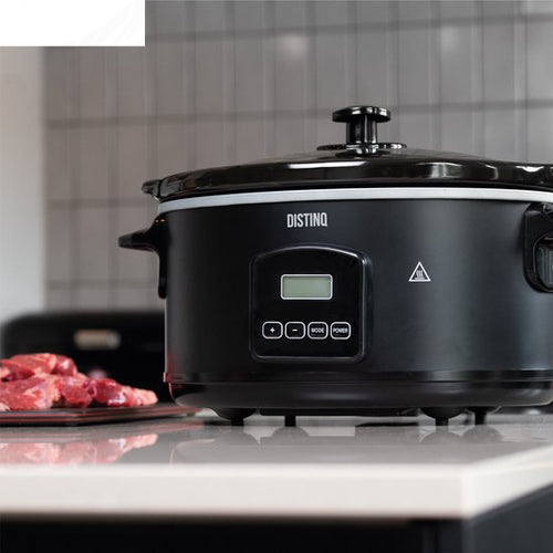 DistinQ Digitale Slowcooker 6 liter met Timer – Keramische binnenpan - Timerfunctie - Warmhoudfunctie