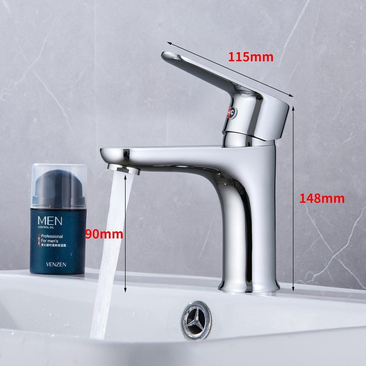 Inspire Badkamer Kraan Zilver inclusief aansluitingen - Wastafel kraan - Zilver