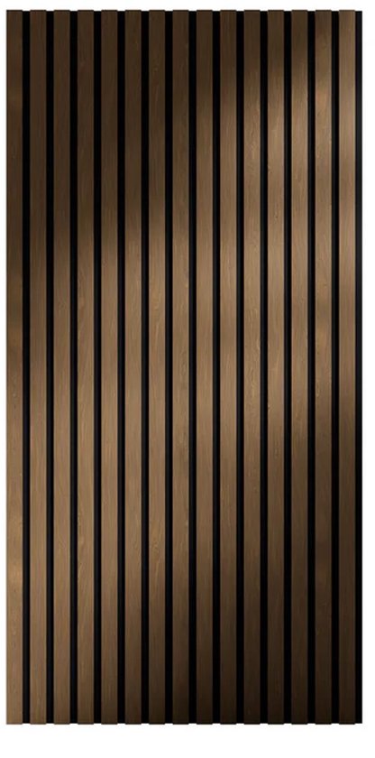 Akoestische Wandpanelen – Set van 4 – Geluidsabsorberend MDF & PET Schuim – Naturel Donker – 120 x 60 x 1,8 cm